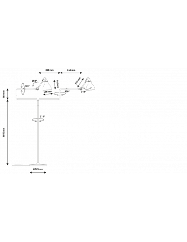 LISEUSE/LAMPADAIRE GRAS 411 - NOIR