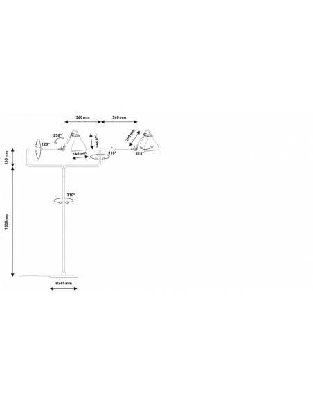 LISEUSE/LAMPADAIRE GRAS 411 - NOIR
