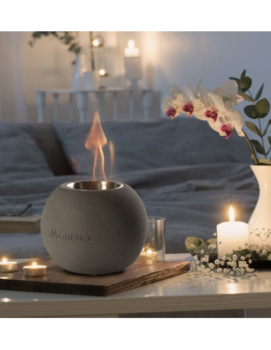 Brasero de table + bioéthanol - gris foncé