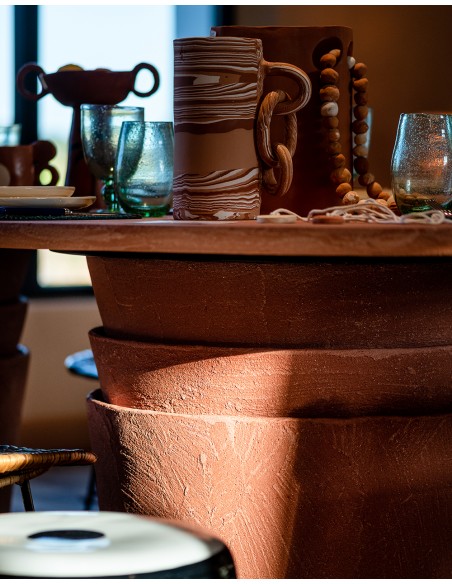 Table extérieur - KASANE - Gervasoni - ovale plateau 240x118 - Terracota