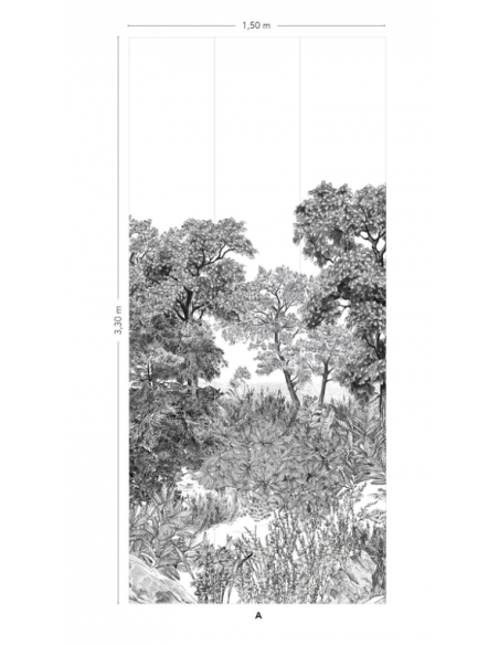 PAPIER PEINT FORÊT DE BRETAGNE GRISAILLE - ISIDORE LE ROY