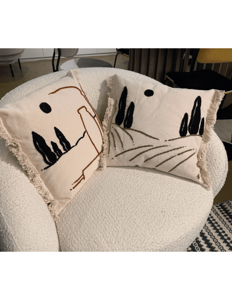 COUSSIN AMPHORES 45 x 45 cm - MARRON