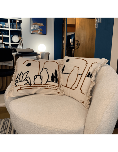 COUSSIN AMPHORES 45 x 45 cm - MARRON