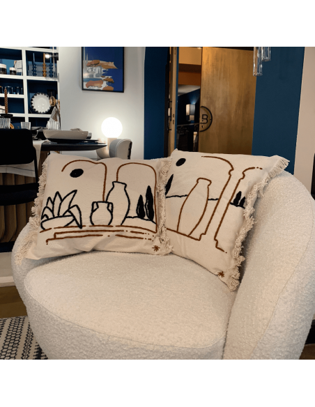 COUSSIN AMPHORES 45 x 45 cm - MARRON