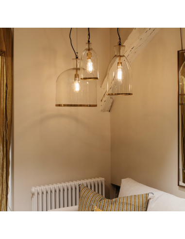 Suspension verre et laiton DRIO - H30