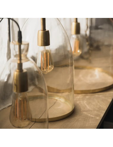 Suspension verre et laiton DRIO - H30