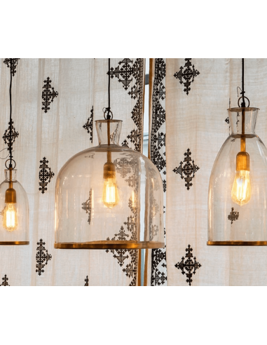 Suspension verre et laiton DRIO - H44