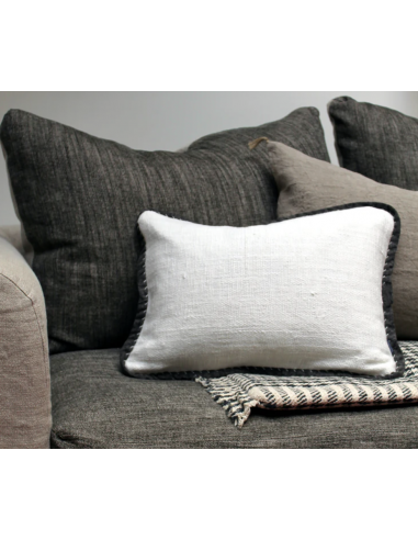 coussin KHADI - caravane - blanc