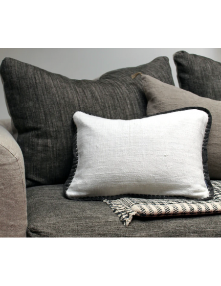 coussin KHADI - caravane - blanc