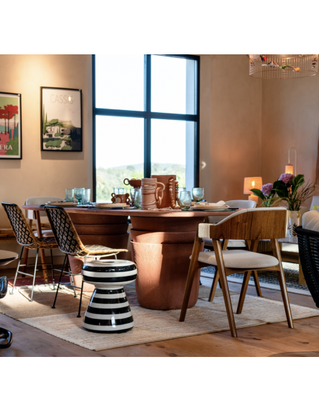 Table extérieur - KASANE - Gervasoni - ovale plateau 240x118 - Terracota