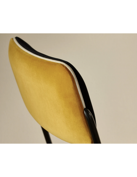 CHAISE DOUBLE JEU VELOURS - OCRE