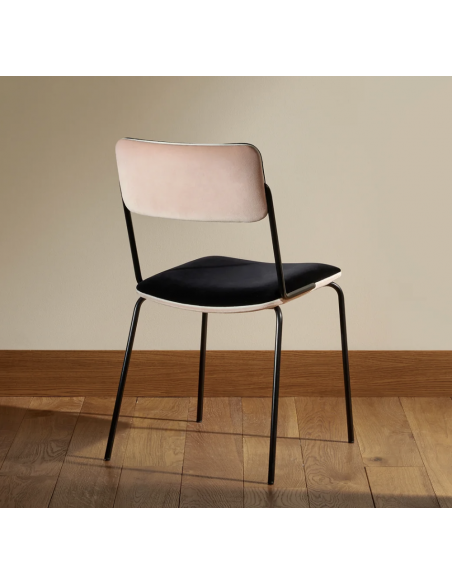 CHAISE DOUBLE JEU VELOURS - OCRE