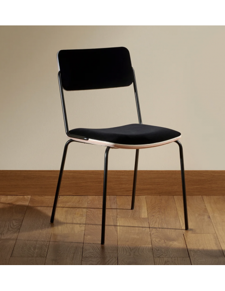 CHAISE DOUBLE JEU VELOURS - OCRE