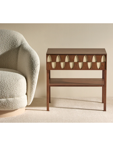 Table de chevet Ecailles - Noyer