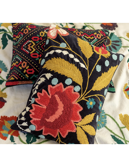 coussin brode mysore - 40x55