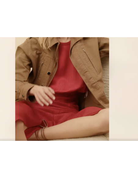 ROBE LONGUE DAUPHINE - corail