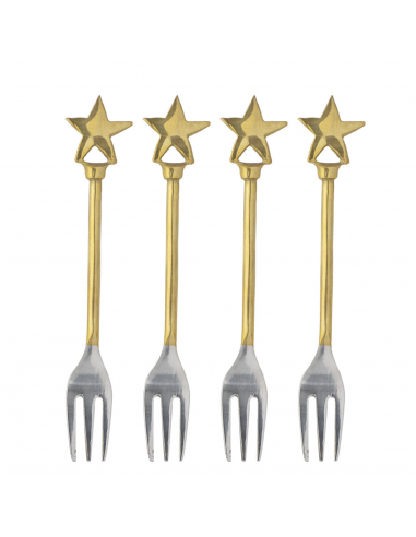 Couverts Georgette Laiton Acier Inoxydable x4