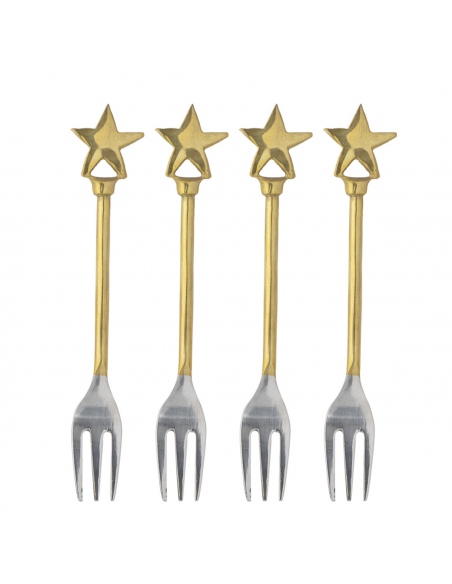 Couverts Georgette Laiton Acier Inoxydable x4