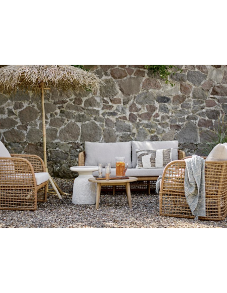 Solana Table d'appoint, Blanc, Céramique