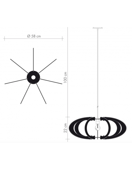 Suspension ETIOLA tressage croisé
