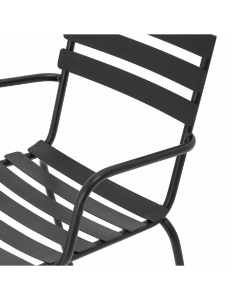 Monsi Chaise de salle à manger, Noire, Métal galvanisé
