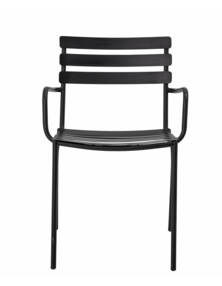 Monsi Chaise de salle à manger, Noire, Métal galvanisé