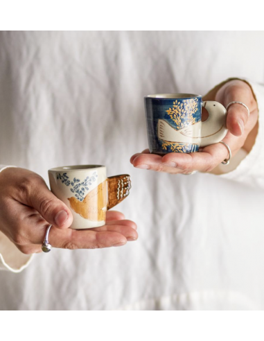 Hezha Tasses, Blue, Grès