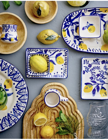 Maxima Assiette, Bleu, Grès - Set de 2