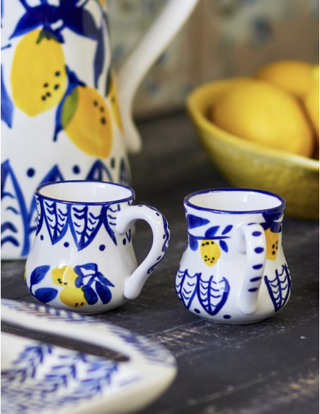 Maxima Tasse à expresso, Blue, Grès - Lot de 2