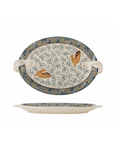 Hezha Plateau de service, Bleu, Grès