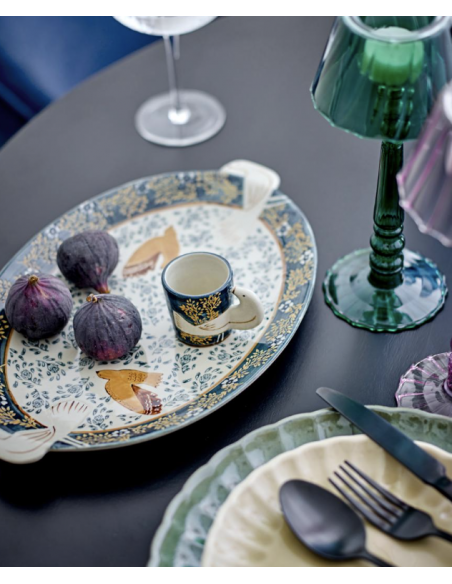 Hezha Plateau de service, Bleu, Grès