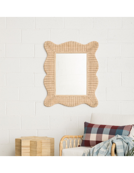 Miroir en rotin
