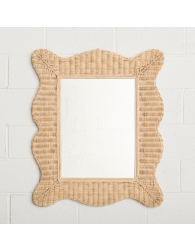 Miroir en rotin