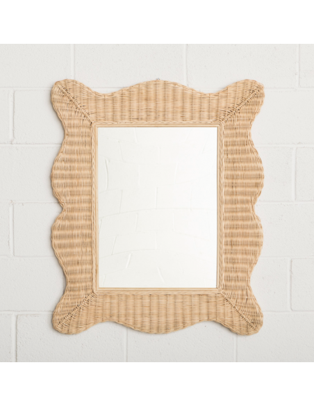 Miroir en rotin