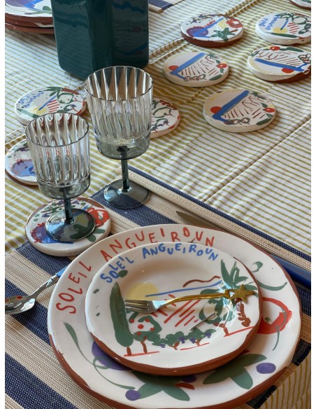 Assiette à dessert "Un été en méditerranée"