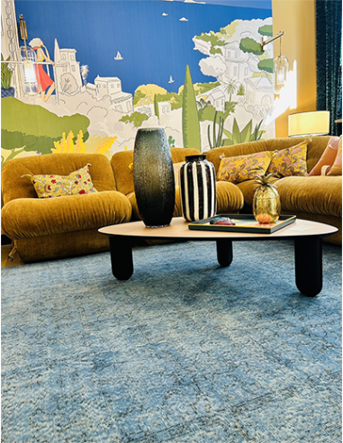 Tapis Kilim bleu outremer - 212x312 cm -...
