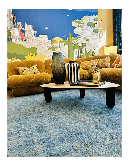 Tapis Kilim bleu outremer - 212x312 cm - Edition limitée
