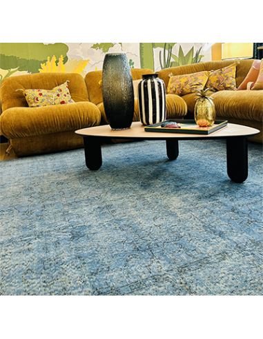 Tapis Kilim bleu outremer - 212x312 cm -...