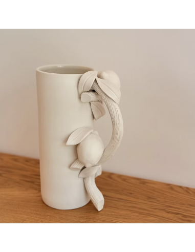 Vase sculpture Citrons blanc