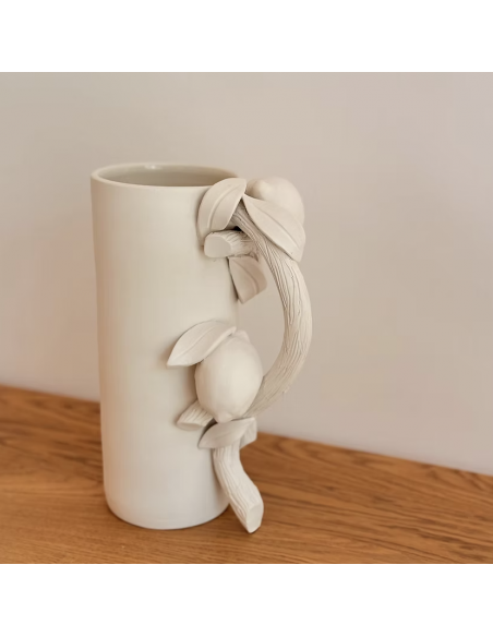 Vase sculpture Citrons blanc
