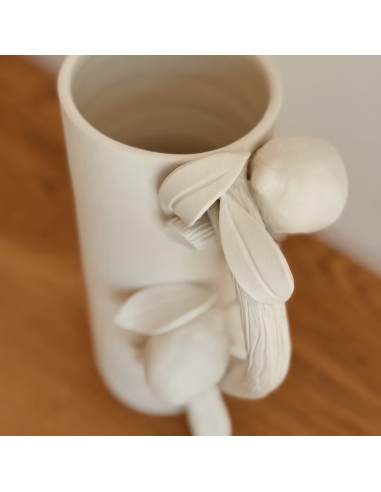 Vase sculpture Citrons blanc