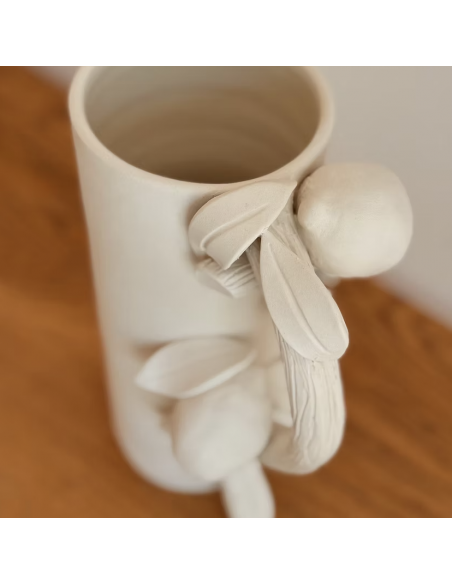 Vase sculpture Citrons blanc