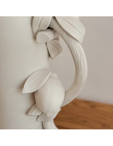 Vase sculpture Citrons blanc