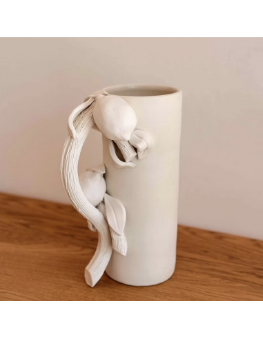 Vase sculpture Citrons blanc