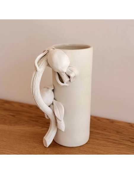 Vase sculpture Citrons blanc