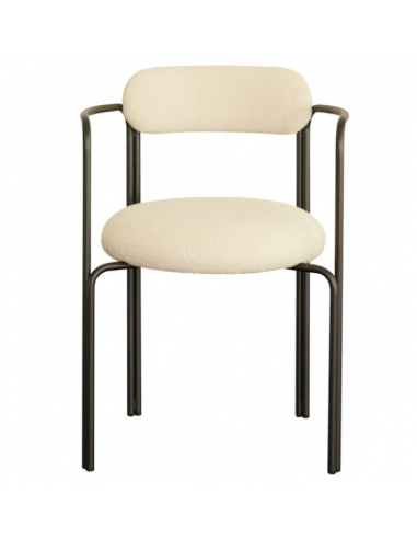 Fauteuil colombe, assise en bouclette | Crème