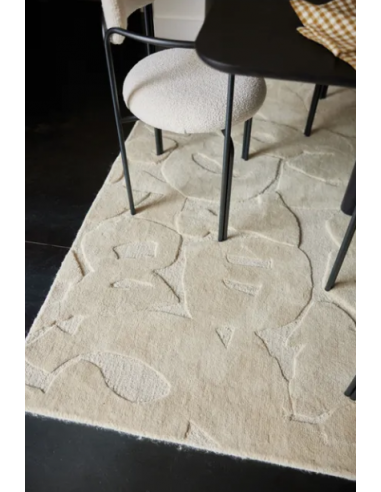 Fauteuil colombe, assise en bouclette | Crème