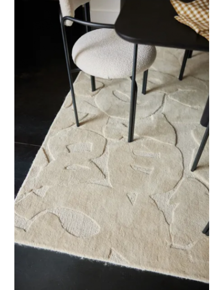 Fauteuil colombe, assise en bouclette | Crème