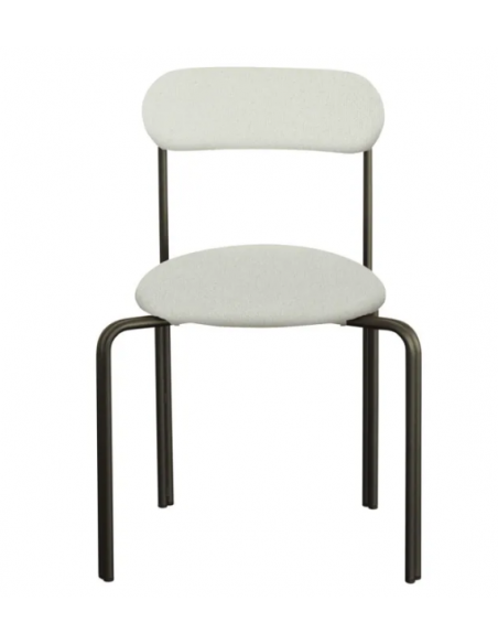 Chaise Lise, assise en bouclette | Crème