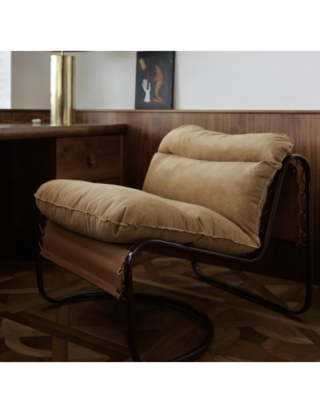 Fauteuil Campo velours milleraies